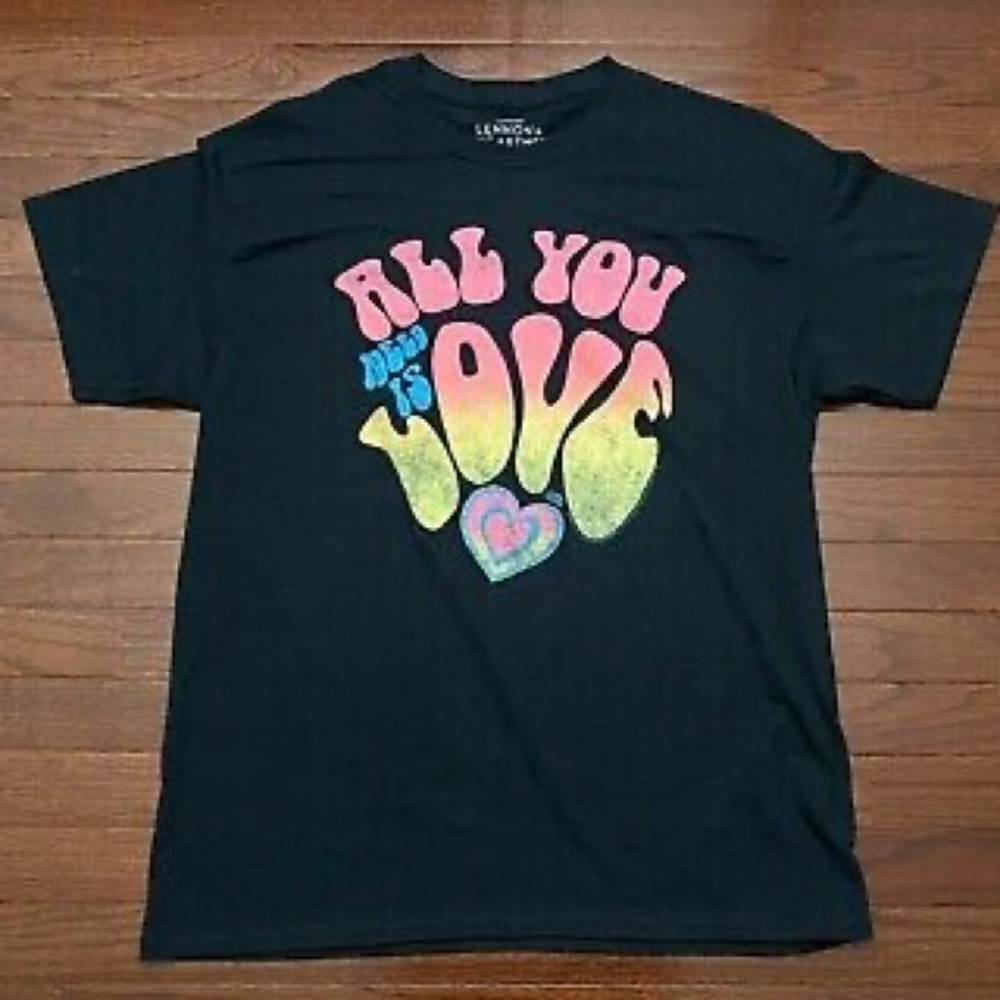 GOODIE TWO SLEEVES  Black and Pink Retro Graphic Tee L 100% cotton for men